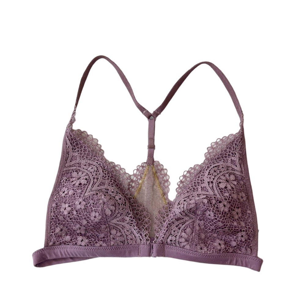 Body By Victoria's Secret T Back Bra Bralette Lace Front Closure